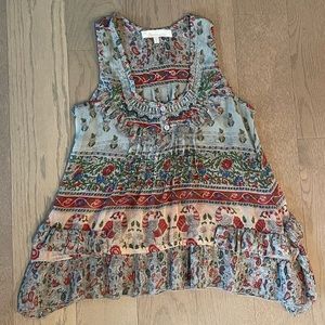 Solitaire sheer floral and beaded tank